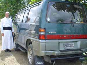 Fr. Gerspacher with Delica van