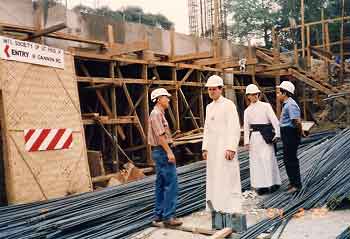 Bishop Fellay inspects construction of Manila church