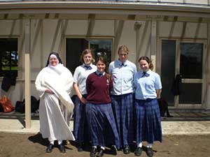 Dominican nun with students