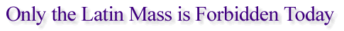 Only the Latin Mass is Forbidden Today